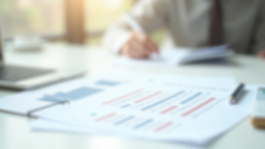 Financial planning documents spread on desk with calculator and pen, warm office lighting, organized workspace