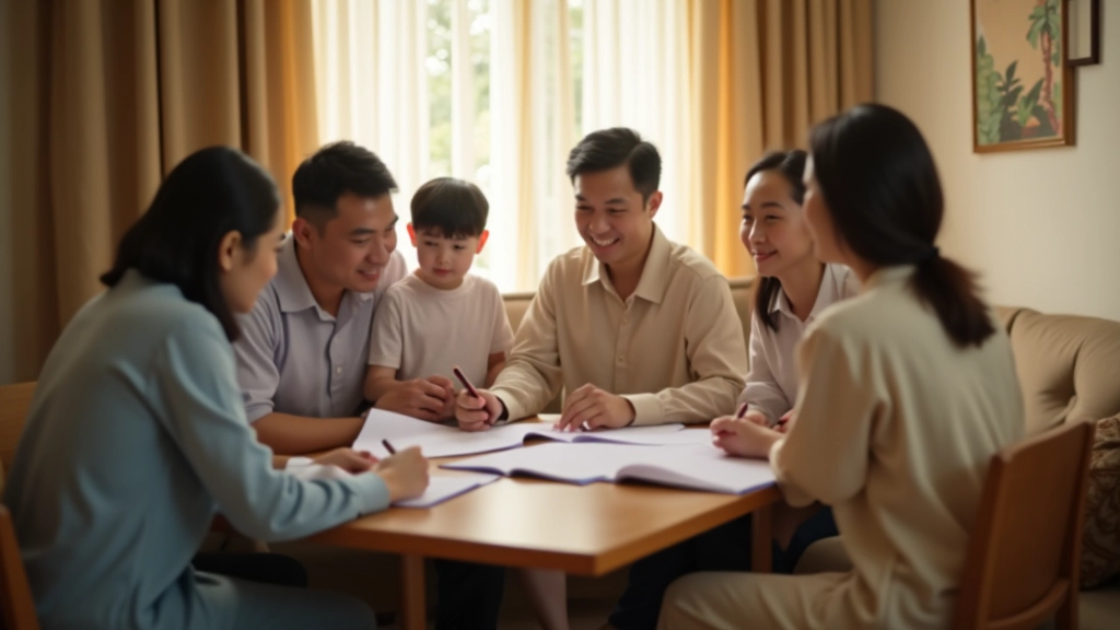 Family reviewing insurance and financial protection planning together