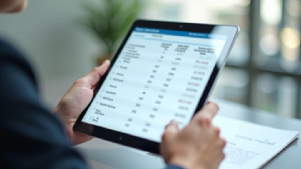 Comparison chart showing the differences between insurance types displayed on a tablet screen